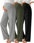 Neer 3 Pack Women's Maternity Pants Over The Belly Loose Pregnancy Pants by Neer