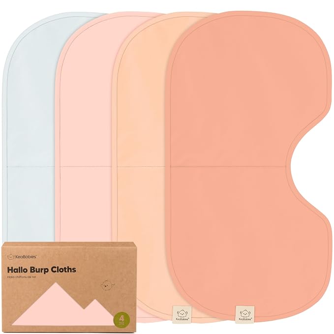 KeaBabies 4-Pack Baby Burp Cloths Baby Girl, Boy by KeaBabies