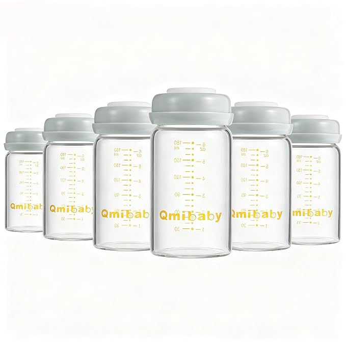 Breast Milk Storage Bottles 180ml 6oz BPA-Free Leak-Proof Baby Bottle by Qmibaby