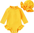 YOUNGER TREE Infant Baby Girls Swimsuit Long Sleeve Swimsuits One Piece by YOUNGERTREE