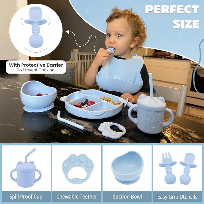 JEVASO Silicone Baby Feeding Set, Baby Led Weaning Supplies, Baby Self Feeding - Image 6