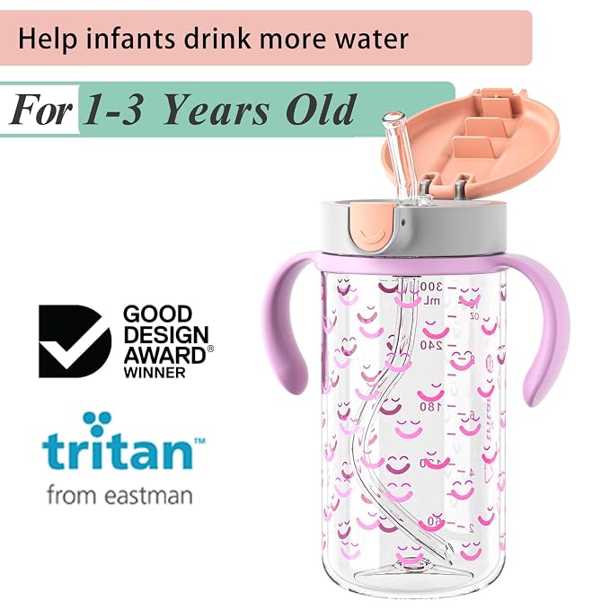 Evorie Tritan Spill Proof Toddler Straw Sippy Cup, 10 oz - Image 2
