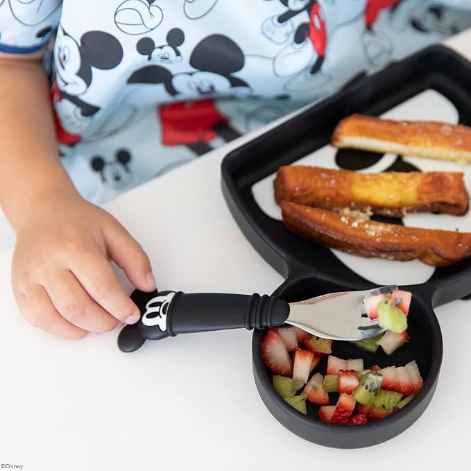Bumkins Disney Toddler Utensils, Kids Size Fork and Spoon Set, Silicone and - Image 2