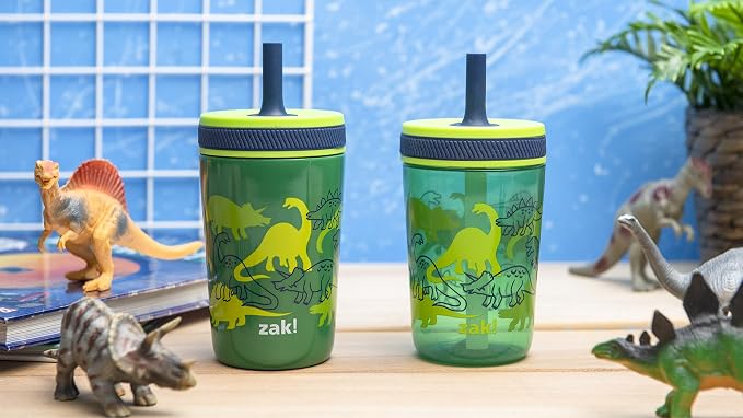 Zak Designs Dino Camo Kelso Tumbler 3pc Set, Leak-Proof Screw-On Lid - Image 13