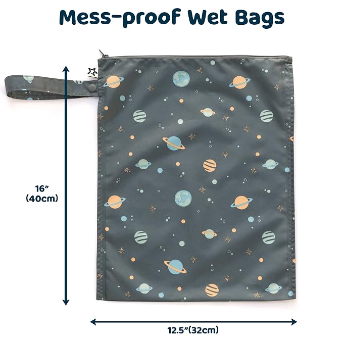 Tiny Twinkle Wet Dry Bag – 2 Pack Reusable Waterproof & Mess Proof Wet Bags - Image 4