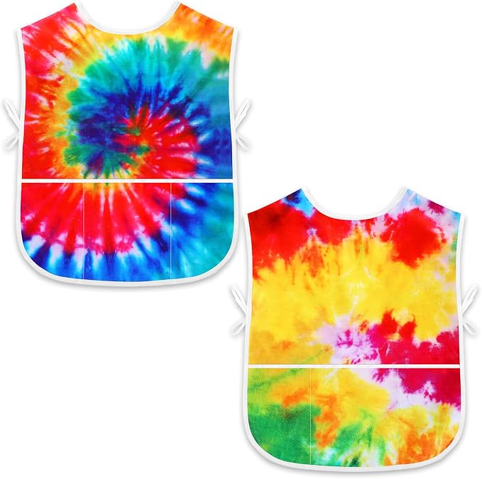 SATINIOR 2 Pieces Kids Art Smock Toddler Apron Waterproof Painting Artist Apron - Image 7