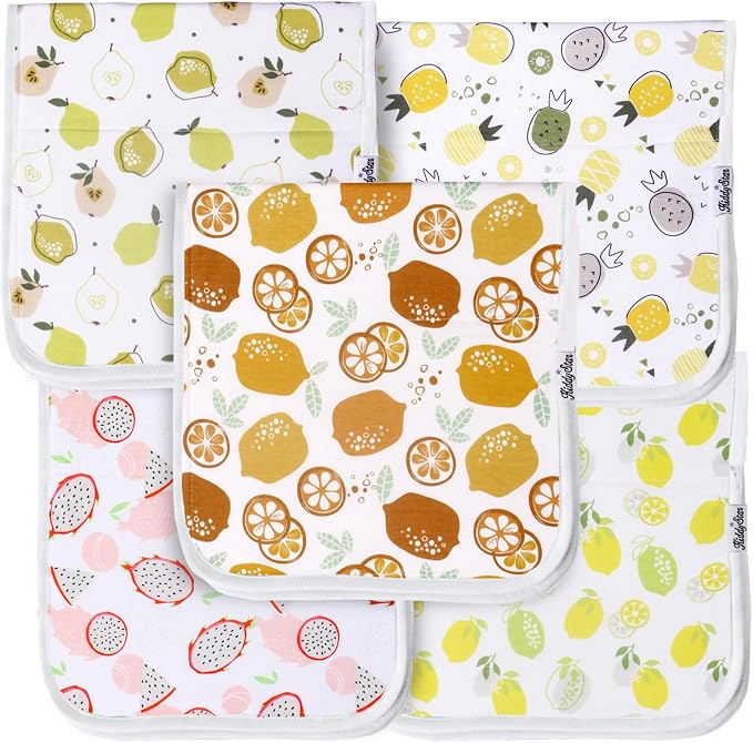 5-Pack Organic Cotton Burp Cloths – Large, Ultra-Soft 3-Layer Towels by KiddyStar%C2%AE
