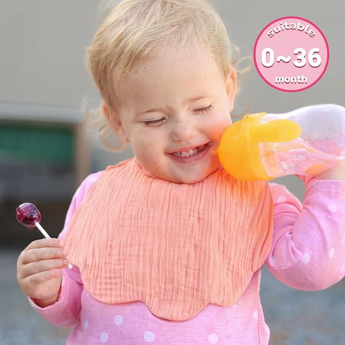 Baby Bibs Muslin Bibs 8 Pack for Drooling and Teething for Unisex Girls Boys - Image 2