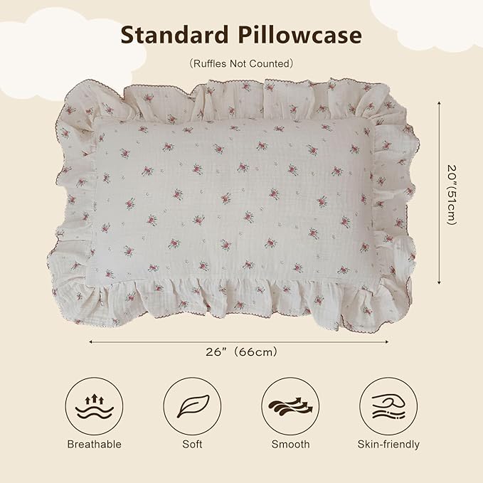 BuLuTu Toddler Pillowcase Cotton Muslin Kids Pillow Cases Enveloped Soft - Image 2