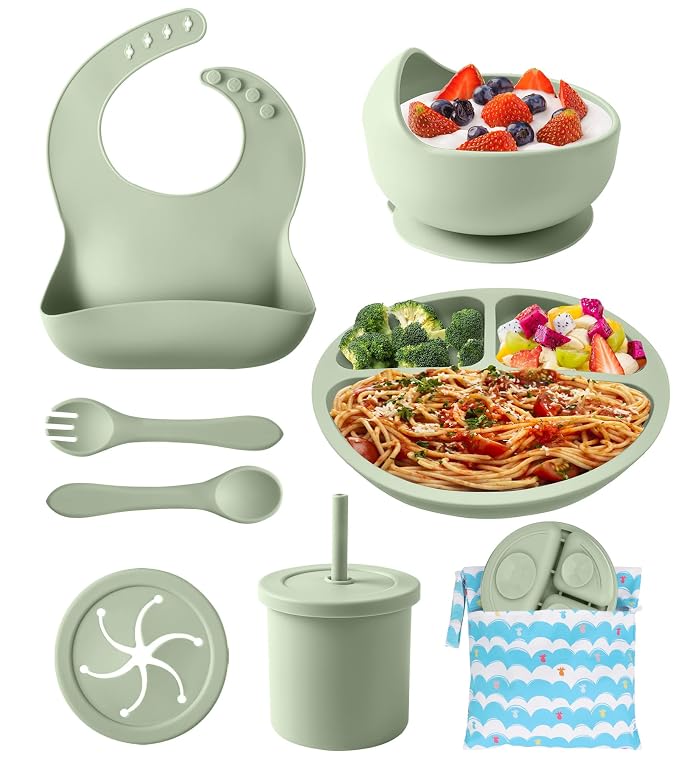 Silicone Baby Feeding Set, Travel Bag by ECLIP