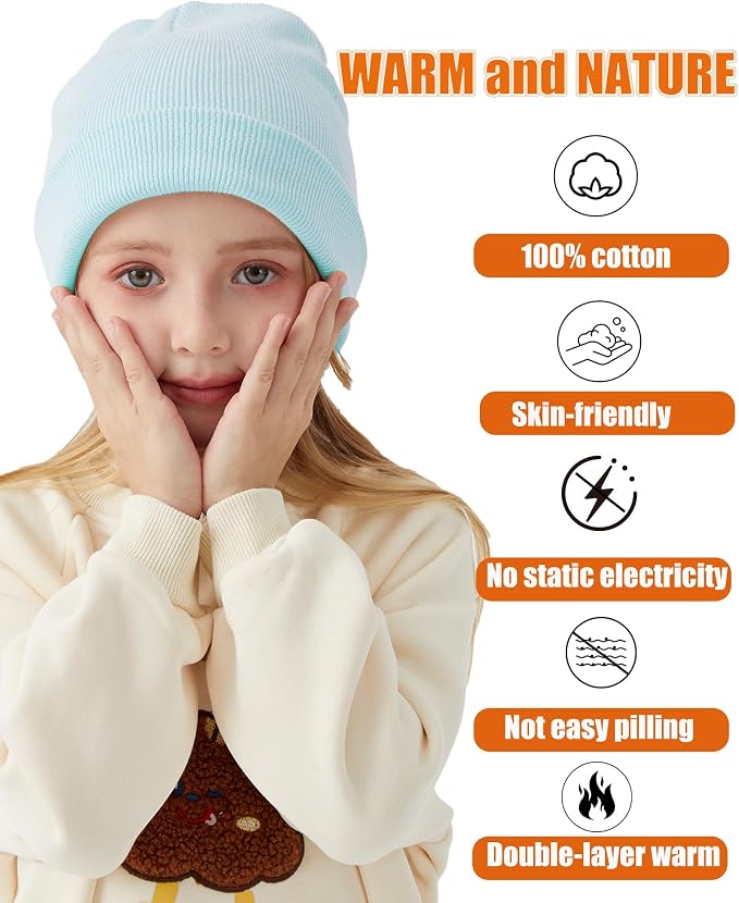 ROYBENS 100% Cotton Baby Beanie Cute Toddler Winter Hat Boys Girls Kids Soft - Image 5