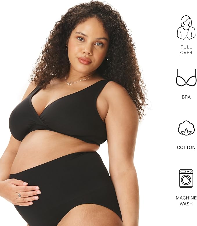 Motherhood Maternity Womens Soft Cotton Spandex Wrap Front Maternity & Nursing - Image 4
