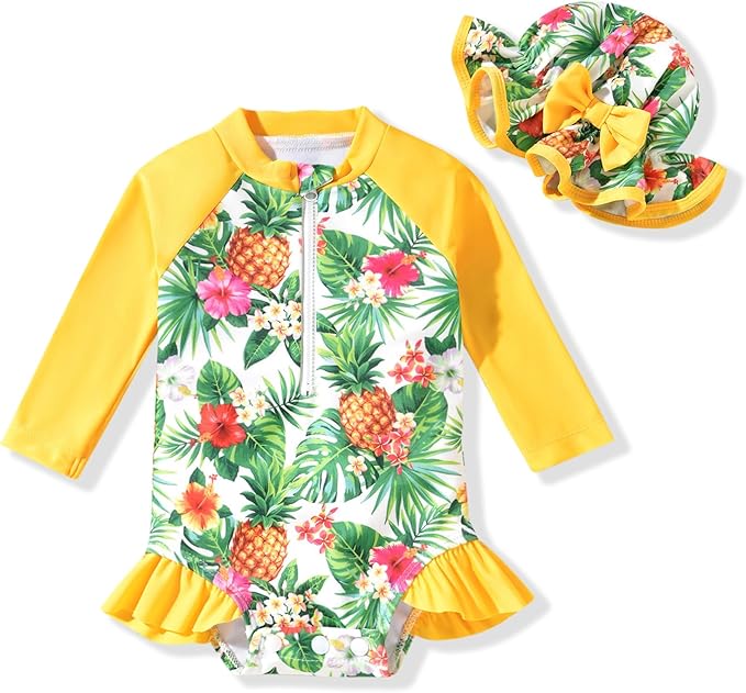 Aalizzwell Baby Girls Long Sleeve One Piece Swimsuit by Aalizzwell
