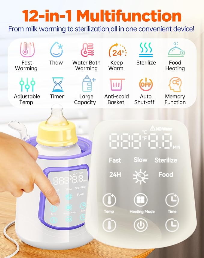 Fast Baby Bottle Warmer for Breastmilk, Smart 12 in 1 Breast Milk Warmer for - Image 2