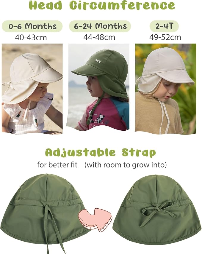 FURTALK Baby Sun Hat Girls and Boys Summer Beach Swim Hat Essentials UPF 50+ - Image 5