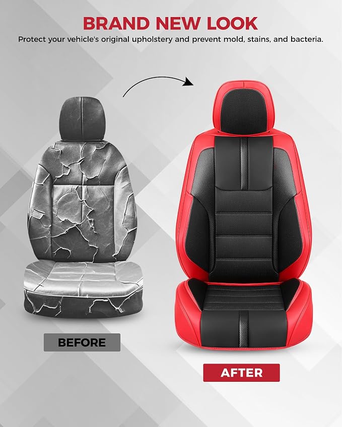 FREESOO Red Black Front Car Seat Covers - Image 6