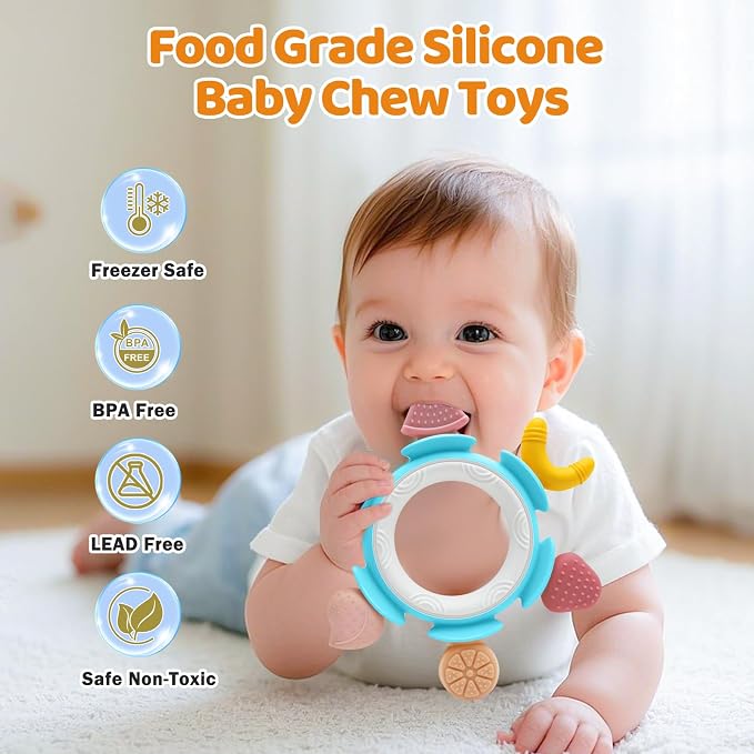 Baby Teething Ring Toy for 3–12 Months, Silicone Infant Teether for Sore Gum - Image 5