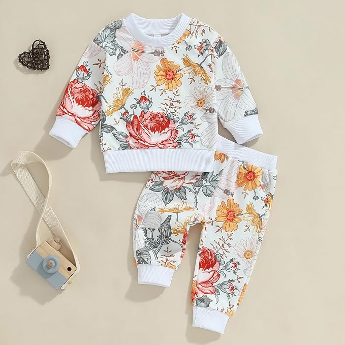 Fernvia Toddler Baby Girl Clothes 3 6 9 12 18 24 Months Fall Outfits Solid Long - Image 2