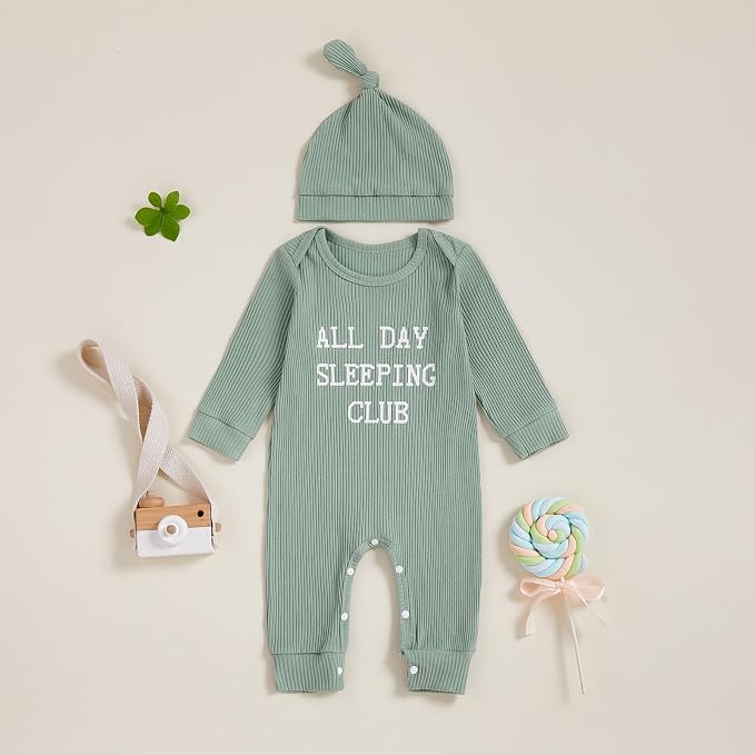 Fernvia Newborn Baby Boy Clothes Letters Print Bodysuit 3 6 9 12 18 Months Long - Image 3