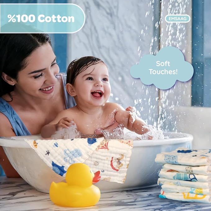 Car Pattern Baby Washcloths Pack of 7 - Image 4