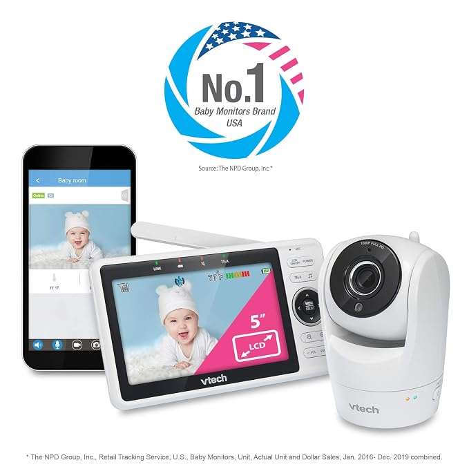 VTech Upgraded Smart WiFi Baby Monitor, 1080p FHD Camera and 5" HD IPS Display - Image 13