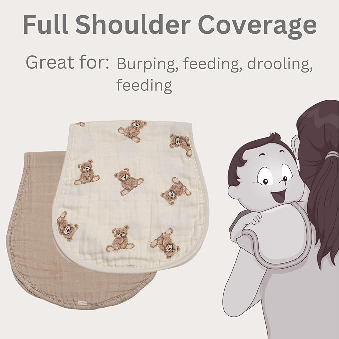 Ali+Oli 2-pk Muslin Burp Cloths - Image 4