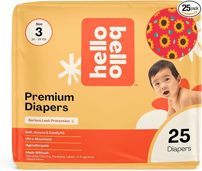 Hello Bello Diapers, Size 3 Flower Child, Hypoallergenic by HelloBello