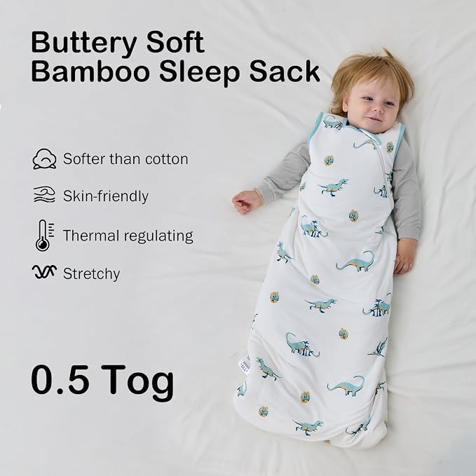 BubblePanda Rayon Made from Bamboo Sleep Sack 0-6 Months 0.5 Tog Soft Newborn - Image 2