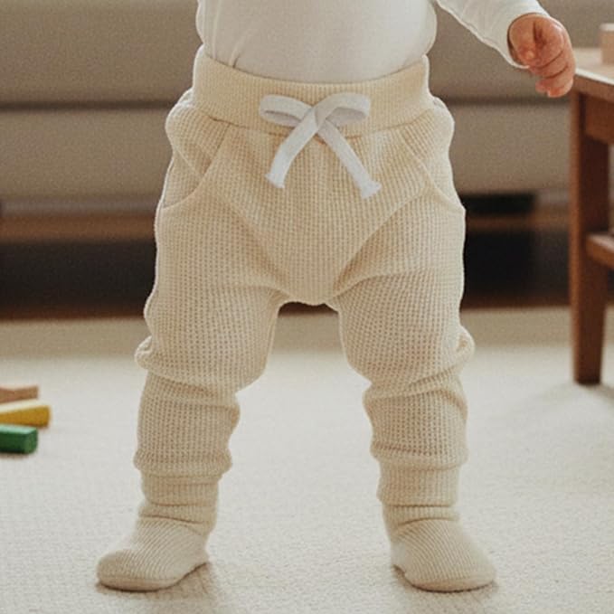 Sejardin Toddler Baby Boy Girl Pants 3 Pack Solid Color Elastic Waist Jogger - Image 3