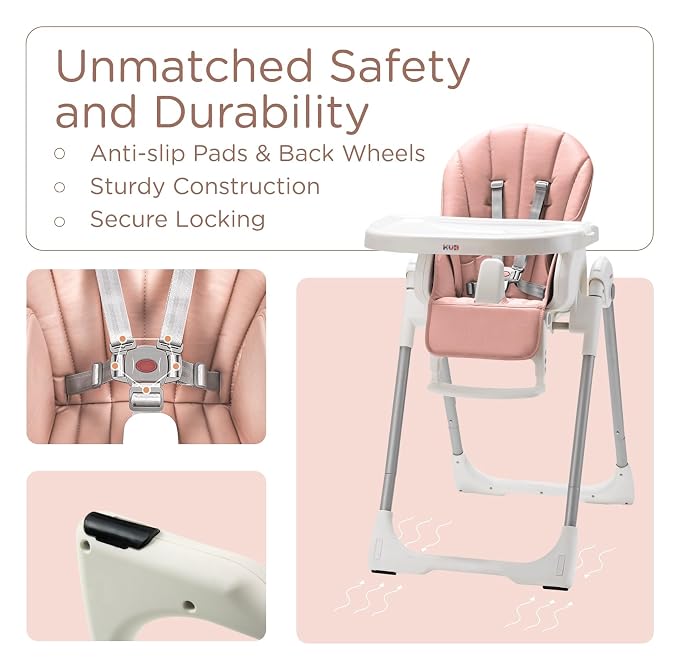 KÜB 3-in-1 Foldable Baby High Chair | 7 Height & 4 Recline Adjustable | - Image 8