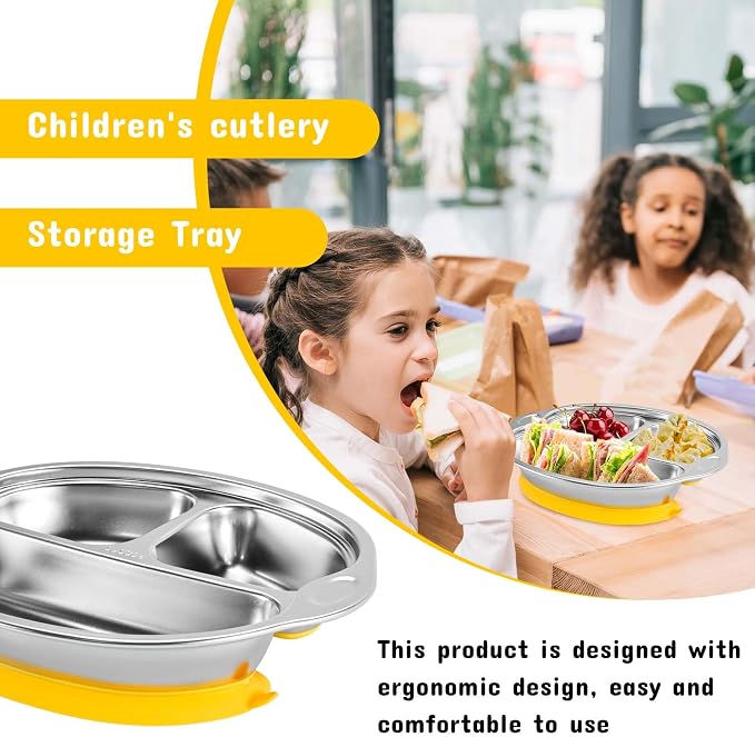 Stainless Steel Baby Suction Plates: Divided Plates - Image 6