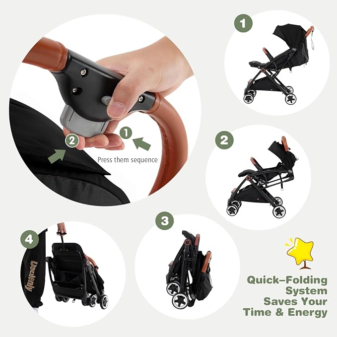 BABY JOY Lightweight Baby Stroller, Compact Toddler Travel Stroller - Image 6