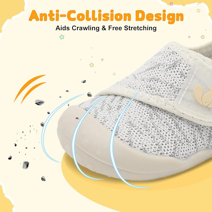 FEETCITY Baby First Walking Shoes Wide Baby Shoes Infant Sneakers Newborn Crib - Image 2