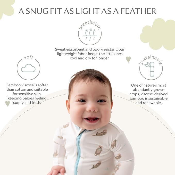 Bamboo Little Soft Baby Footie Pajamas, Baby Clothes, Newborn Sleepers - Image 3