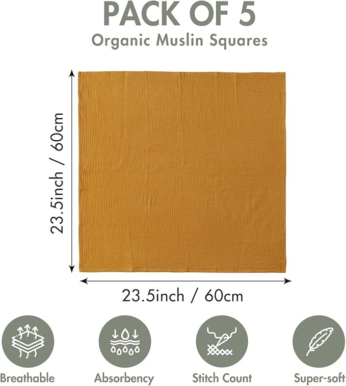Muslin Receiving Blankets, Neutral Blanket Swaddling - Image 2