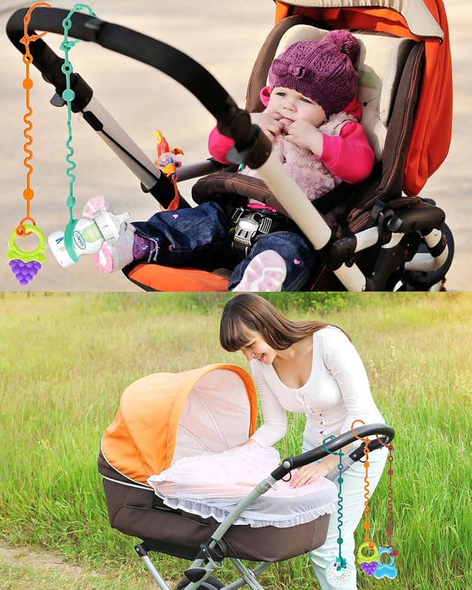 Toy Straps for Baby, Silicone Baby Tether Pacifier Clip, No Throw Baby Travel - Image 5