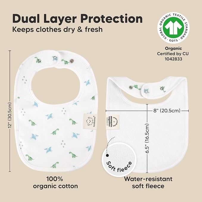 8-Pack Organic Baby Bibs for Boys, Girls - Image 3
