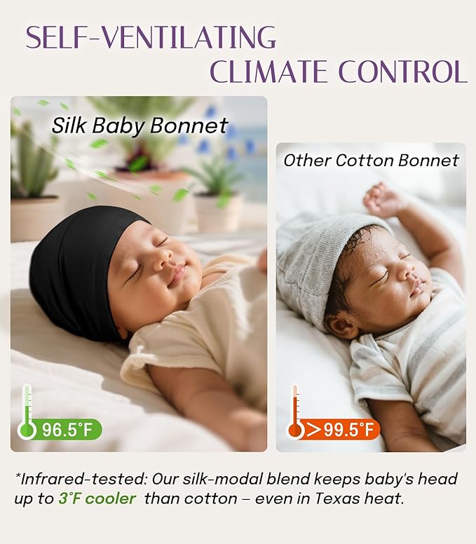 OLESILK Silk Baby Bonnet for 0-6 Months - Image 4