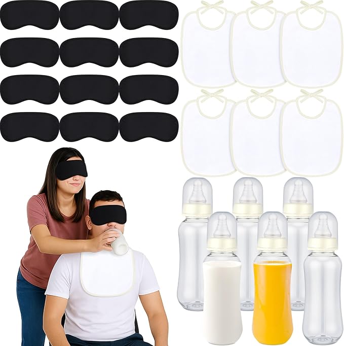 Leinuosen 24 Pcs Baby Shower Blindfold Feeding Game Set Include 6 Plastic Chug by Leinuosen