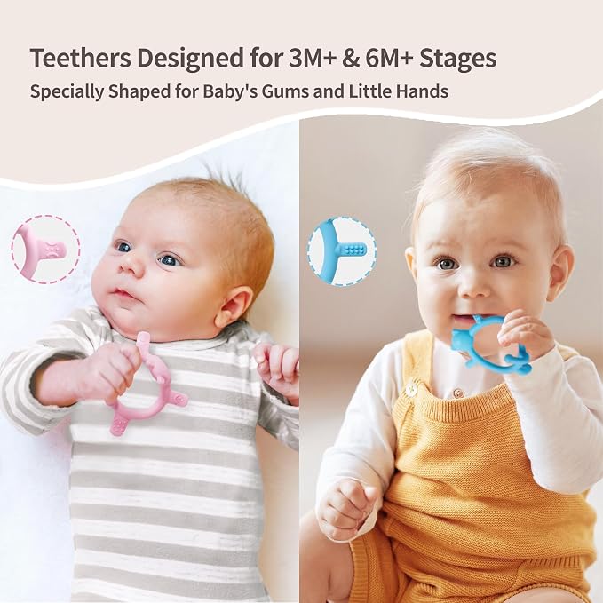 Pigeon Silicone Baby Teether – Multi-Textured Teething Relief Toys, Lightweight - Image 3
