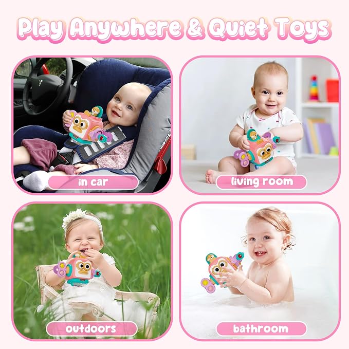 Montessori Toys for 1 Year Old Girl, Busy Board Cube for Girls, Baby Travel - Image 4