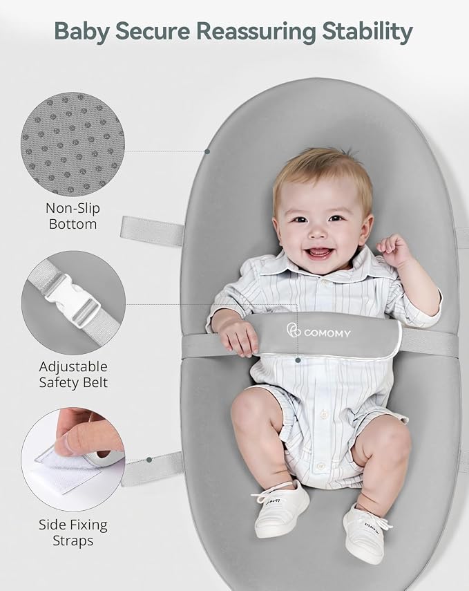 COMOMY Baby Changing Pad with Wipeable & Waterproof PU Cover, Contoured Diaper - Image 4