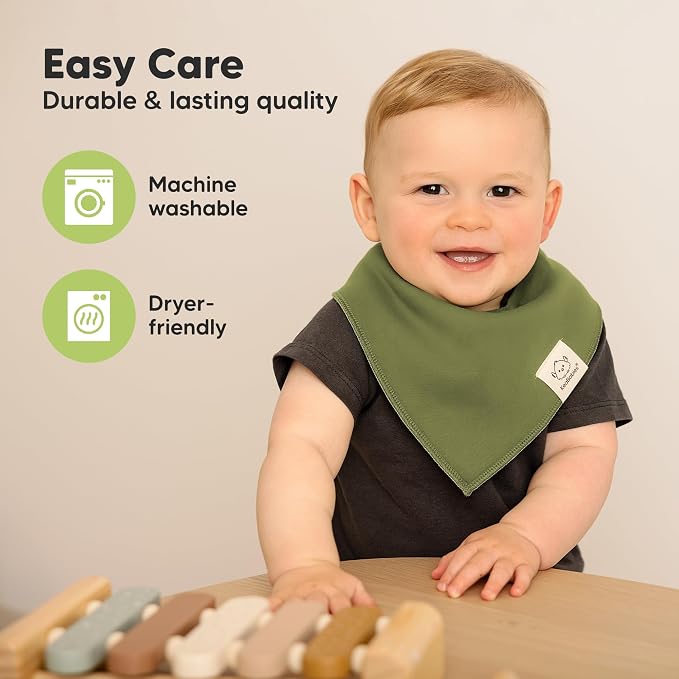 8-Pack Organic Baby Bandana Bibs - Image 7