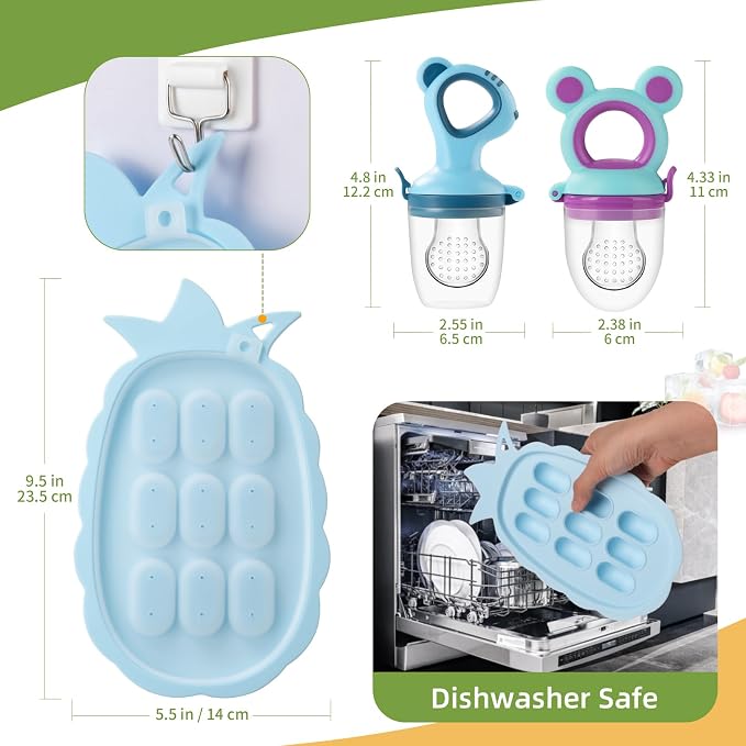 Baby Fruit Feeder Baby Breastmilk Popsicle Molds, Food Freezer Tray Storage - Image 6