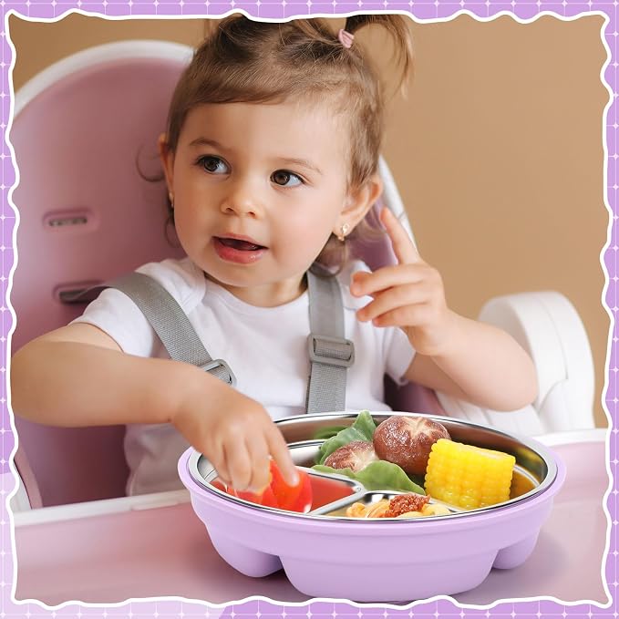 Nuogo 1 Pcs Stainless Steel Baby Suction Plates - Image 4