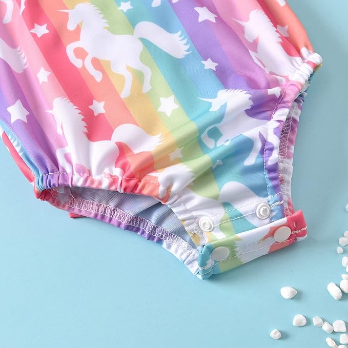 Toddler Girl Baby Ruffles Mermaid Fish Scale Swimsuit One Piece Swimwear - Image 6