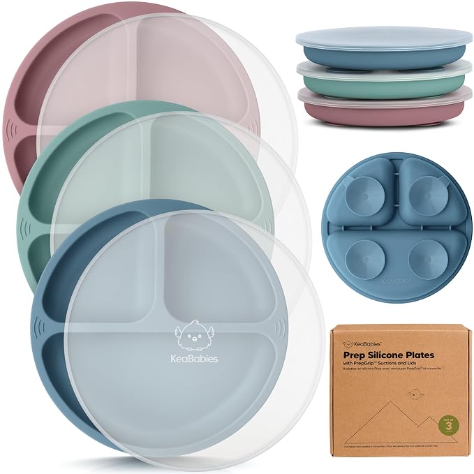 KeaBabies Suction Plates with Lids by KeaBabies