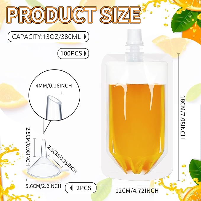 Meanplan 100 Pcs Plastic Pouches Bulk Reusable Squeeze Pouches Clear Plastic - Image 2