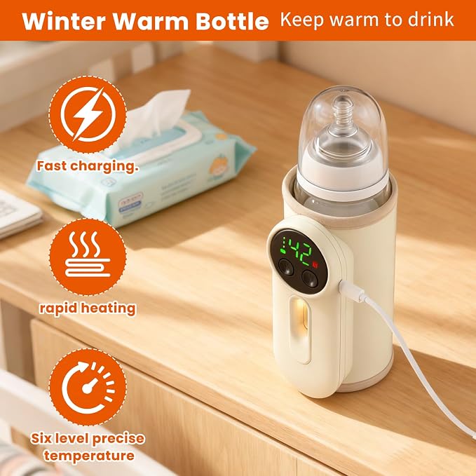 Portable Baby Bottle Warmer Precise Temperature Control via Display Accurate - Image 2