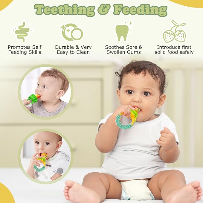 Baby Fruit Feeder & Baby Breastmilk Popsicle Molds-WAJIAYON Silicone Babies - Image 5